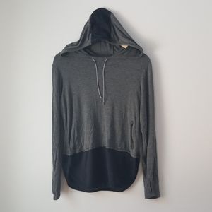 💎3/$12 Marika hooded pullover Jersey hem cinch neck S